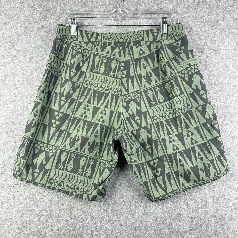 Patagonia Wayfarer Board Shorts Mens 32 Atzec Geometric Swim Trunks Beach Surf